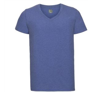 Basic V-hals t-shirt vintage washed denim blauw voor heren - Herenkleding t-shirt blauw