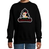 Dieren kersttrui vos zwart kinderen - Foute vossen kerstsweater jongen/ meisjes - Kerst outfit dieren liefhebber