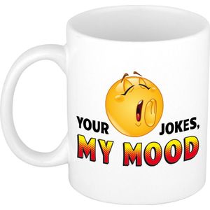 Your jokes my mood mok wit - kantoorhumor beker - cadeau collega