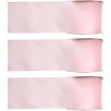 3x Hobby/decoratie roze satijnen sierlinten 2,5 cm/25 mm x 25 meter - Cadeaulint satijnlint/ribbon - Striklint linten roze