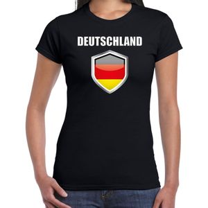 Duitsland landen t-shirt zwart dames - Duitse landen shirt / kleding - EK / WK / Olympische spelen Deutschland outfit