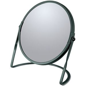 Make-up spiegel Cannes - 5x zoom - metaal - 18 x 20 cm - donkergroen - dubbelzijdig