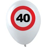 36x Leeftijd verjaardag ballonnen met 40 jaar stopbord opdruk 28 cm