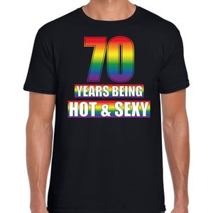 Hot en sexy 70 jaar verjaardag cadeau t-shirt zwart - heren - 70e verjaardag kado shirt Gay/ LHBT kleding / outfit