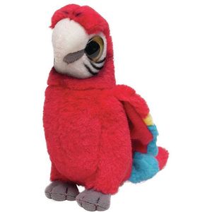 Pluche Rode Papegaai Knuffeldier van 14 cm - Speelgoed Dieren Knuffels Cadeau Voor Kinderen