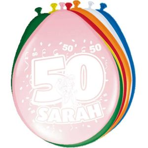 24x stuks Ballonnen versiering 50 jaar Sarah