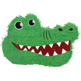 Funny Fashion - Verjaardag Pinata Krokodil van 42 cm set met stok en masker