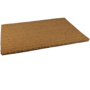 Anti slip deurmat/vloermat pvc/kokos bruin 60 x 40 cm voor binnen - Kokosvezel droogloopmatten