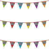 3x stuks vlaggenlijnen met glitters 25 jaar thema feestartikelen - Verjaardag versieringen - 8 meter - Plastic