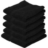 5x Luxe handdoeken zwart 50 x 90 cm 550 grams - Badkamer textiel badhanddoeken