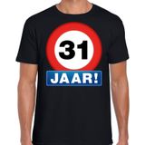 Stopbord 31 jaar verjaardag t-shirt - zwart - heren - 31e verjaardag - Happy Birthday shirts / kleding