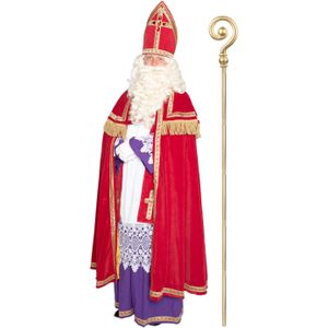 Sinterklaas kostuum - inclusief gouden staf 185 cm