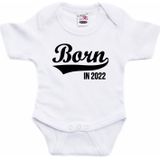 Born in 2022 tekst baby rompertje wit babys - Kraamcadeau/ zwangerschapsaankondiging - 2022 geboren cadeau