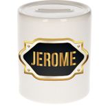 Jerome naam cadeau spaarpot met gouden embleem - kado verjaardag/ vaderdag/ pensioen/ geslaagd/ bedankt