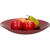 Decoratie schaal/fruitschaal - rood - glas - D30 cm - rond