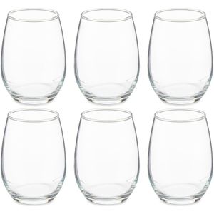 Pasabahce Drinkglazen/waterglazen Tumblers - luxe glas - set 12x stuks - 570 ml