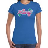 Hawaii t-shirt blauw met bloemen voor dames - Zomer kleding