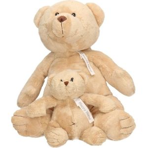 2x Pluche mama en kind Buster knuffelberen 40 en 23 cm knuffels speelgoed set - Happy Horse -  Beren bosdieren knuffels - Teddybeer speelgoed voor kinderen - Baby geboorte kraamcadeaus