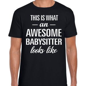 Awesome Babysitter - geweldige oppaser / oppas cadeau t-shirt zwart heren - beroepen shirts / verjaardag cadeau