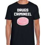 Drugs crimineel verkleed t-shirt zwart voor heren - drugs crimineel XTC carnaval / feest shirt kleding