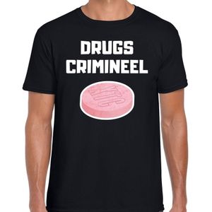 Drugs crimineel verkleed t-shirt zwart voor heren - drugs crimineel XTC carnaval / feest shirt kleding
