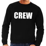 Crew tekst sweater / trui zwart voor heren