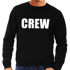 Crew tekst sweater / trui zwart voor heren