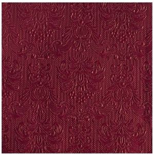 15 stuks servetten bordeaux rood barok stijl 3-laags - elegance - barok patroon - Feest artikelen - feest decoraties