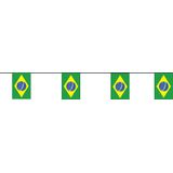 2x Papieren slinger Brazilie 4 meter - Braziliaanse vlag - Supporter feestartikelen - Landen decoratie/versiering