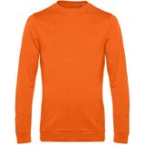 Grote maten sweater / sweatshirt trui oranje met ronde hals voor heren - basic sweaters - oranje supporter / Koningsdag