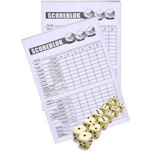 Haza Yahtzee Scoreblok - 2x met 12 dobbelstenen - Inclusief 100 vellen