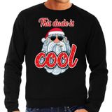 Foute Kersttrui / sweater -  Stoere kerstman - this dude is cool - zwart voor heren - kerstkleding / kerst outfit