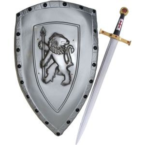 Ridders verkleed wapens set - schild 75 cm en zwaard van 62 cm - Voor volwassenen