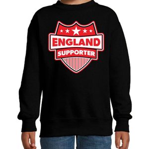 England supporter schild sweater zwart voor kinderen - Engeland landen sweater / kleding - EK / WK / Olympische spelen outfit