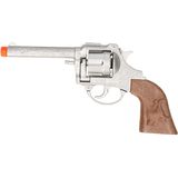 Cowboy/politie speelgoed revolver/pistool - metaal - 12 schots ringen plaffertjes - 288 shots