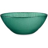 Vivalto Kommetjes/serveer schaaltjes/soepkommen - 4x - Murano - glas - D15 x H6 cm - groen - Stapelbaar