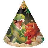 Dinosaurus feesthoedjes 16 stuks