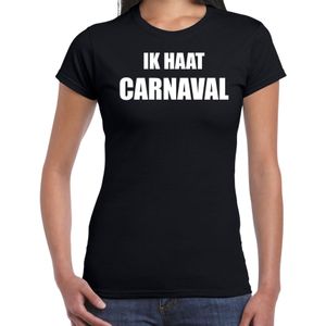 Ik haat carnaval verkleed t-shirt / outfit zwart voor dames - carnaval / feest shirt kleding / kostuum