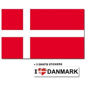 Deense vlag + 2 gratis stickers