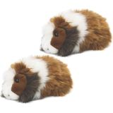 2x stuks wNF pluche cavia knuffel bruin 19 cm