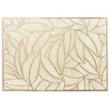 8x Placemats/onderleggers gouden bladeren 30 x 45 cm - Tafel dekken - Gouden tafeldecoratie
