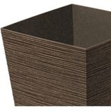 Prosperplast Plantenpot/bloempot - 2x - buiten - kunststof - donkerbruin - Eco wood look - D24 x H24 cm