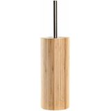 Items WC/Toiletborstel - luxe houder - bamboe hout - lichtbruin - 37 x 10 cm