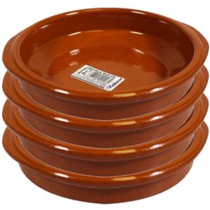 Set van 4x stuks tapas bakjes/schaaltjes Alicante met handvatten 16 cm - Tapas serveerschalen/borden/ovenschalen