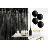 PartyDeco Folie deurgordijn/feestgordijn - 2x - zwart - 90 x 250 cm