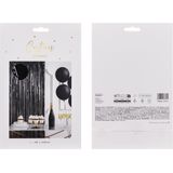 PartyDeco Folie deurgordijn/feestgordijn - 2x - zwart - 90 x 250 cm