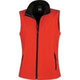 Softshell casual bodywarmer rood voor dames - Outdoorkleding wandelen/zeilen - Mouwloze vesten