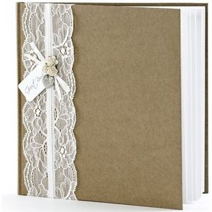 Bruiloft gastenboek vintage 20,5 cm