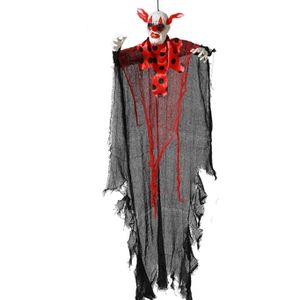 Halloween/horror thema hang decoratie horror clown - enge/griezelige pop - 120 cm