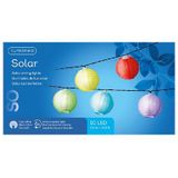 3x stuks solar lampion tuinverlichting/feestverlichting gekleurd 4.5m - Partyverlichting Lichtsnoeren